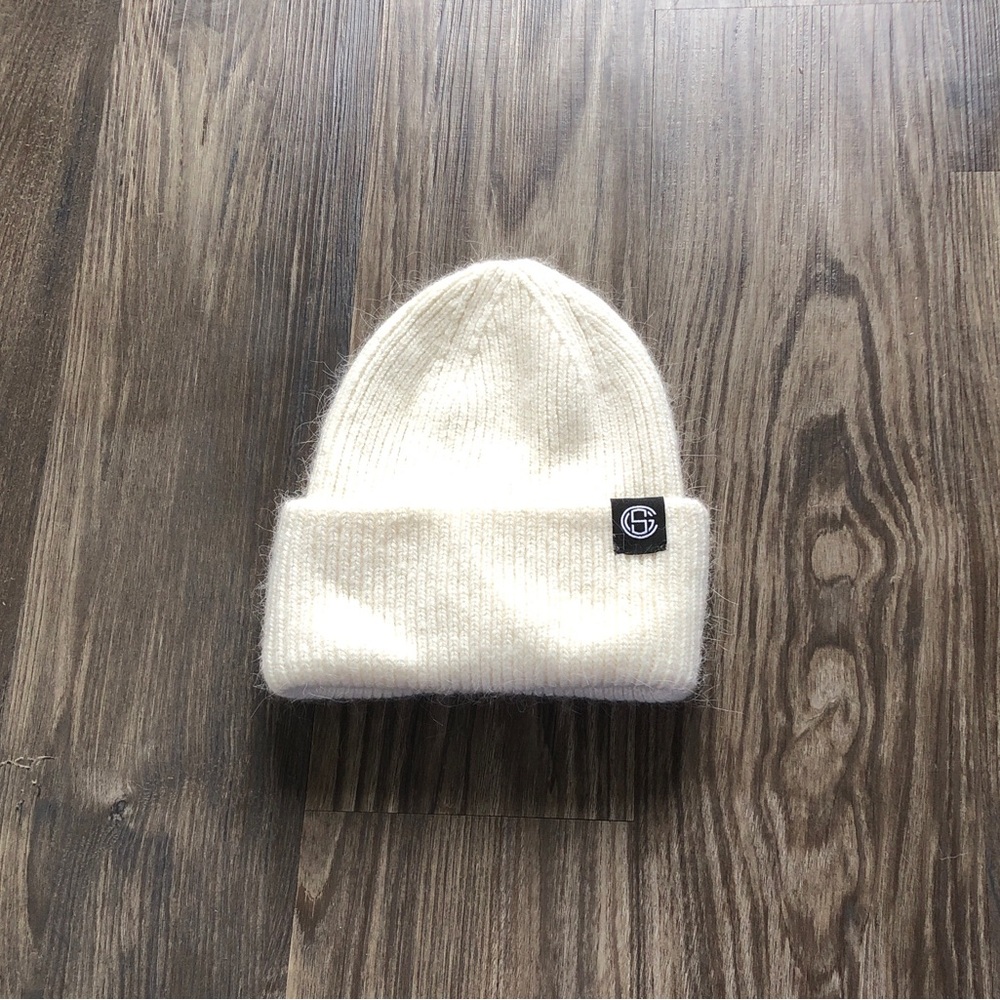 Billy Bamboo Angora Blend Beanie Hat Off White